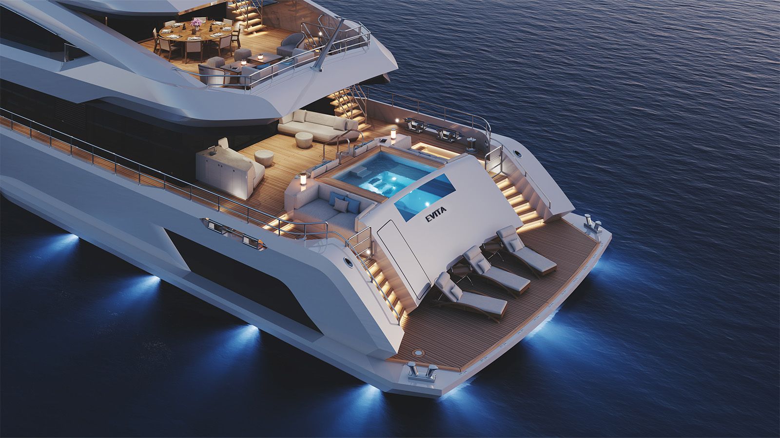 Exterieur van de Heesen Yachts Evita