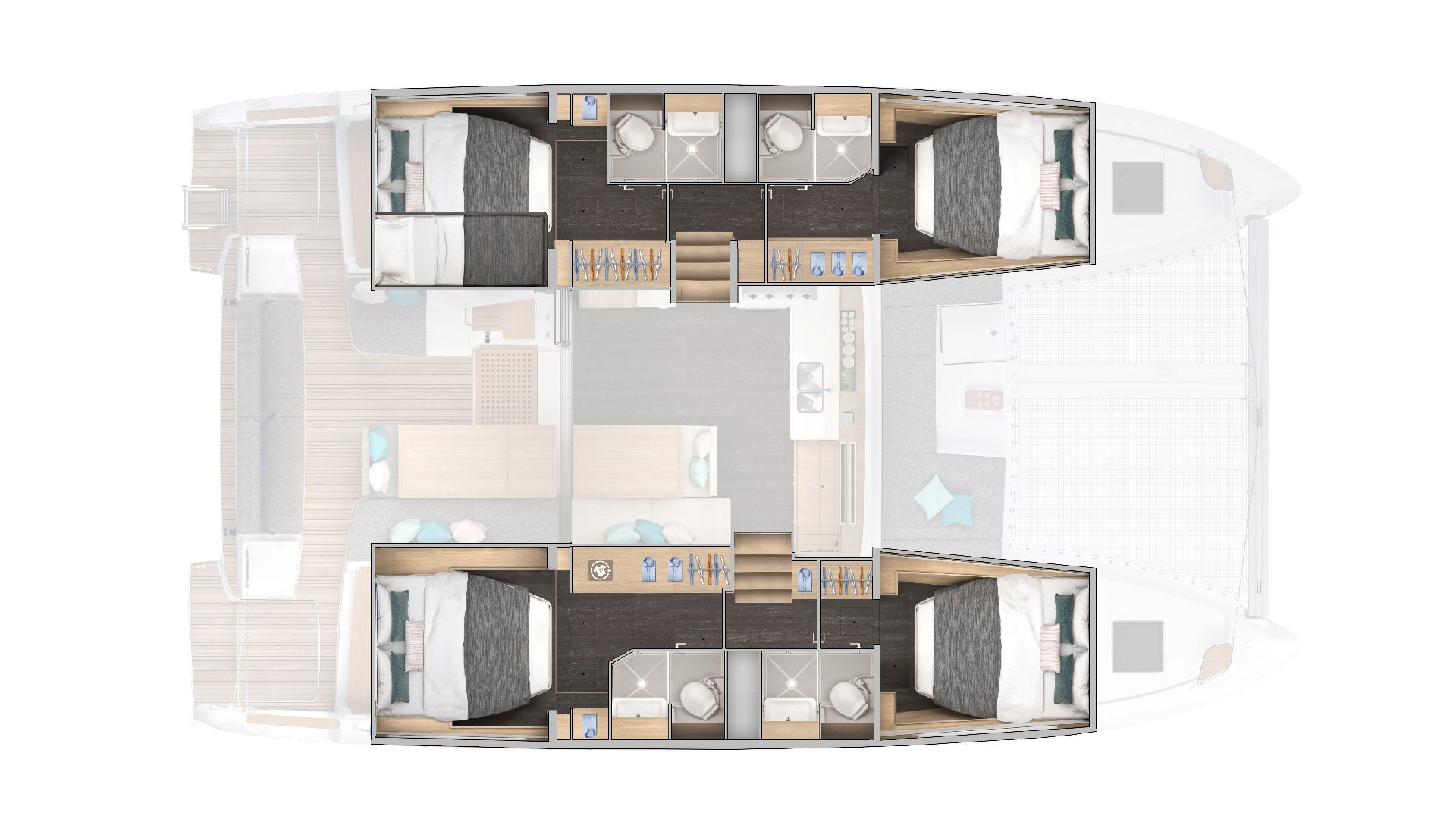 4-Cabin Layout + Pullman berth