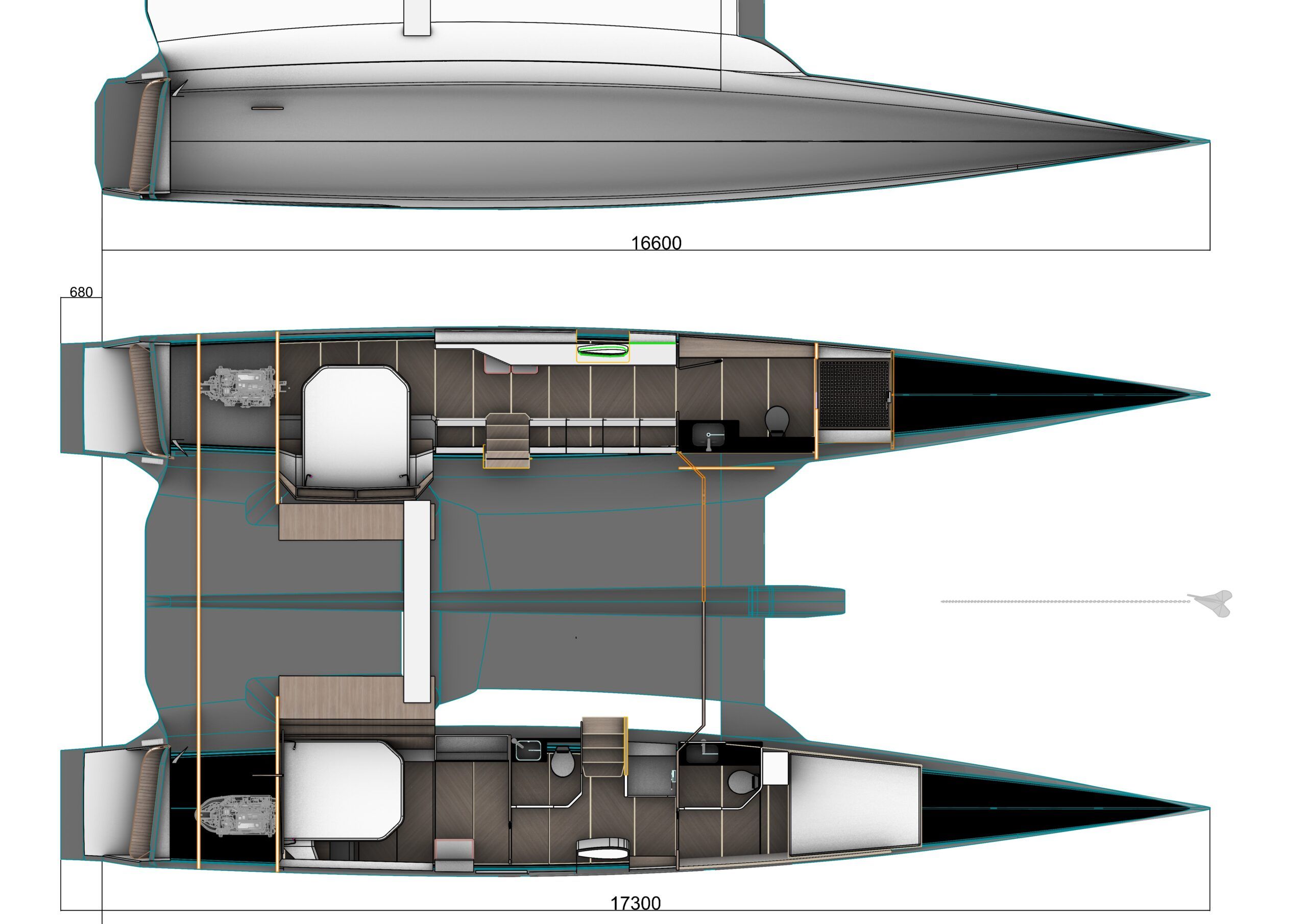 3-cabin Layout