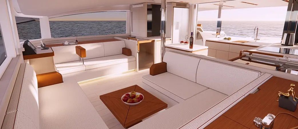 Interieur van de Aquila Sail 50