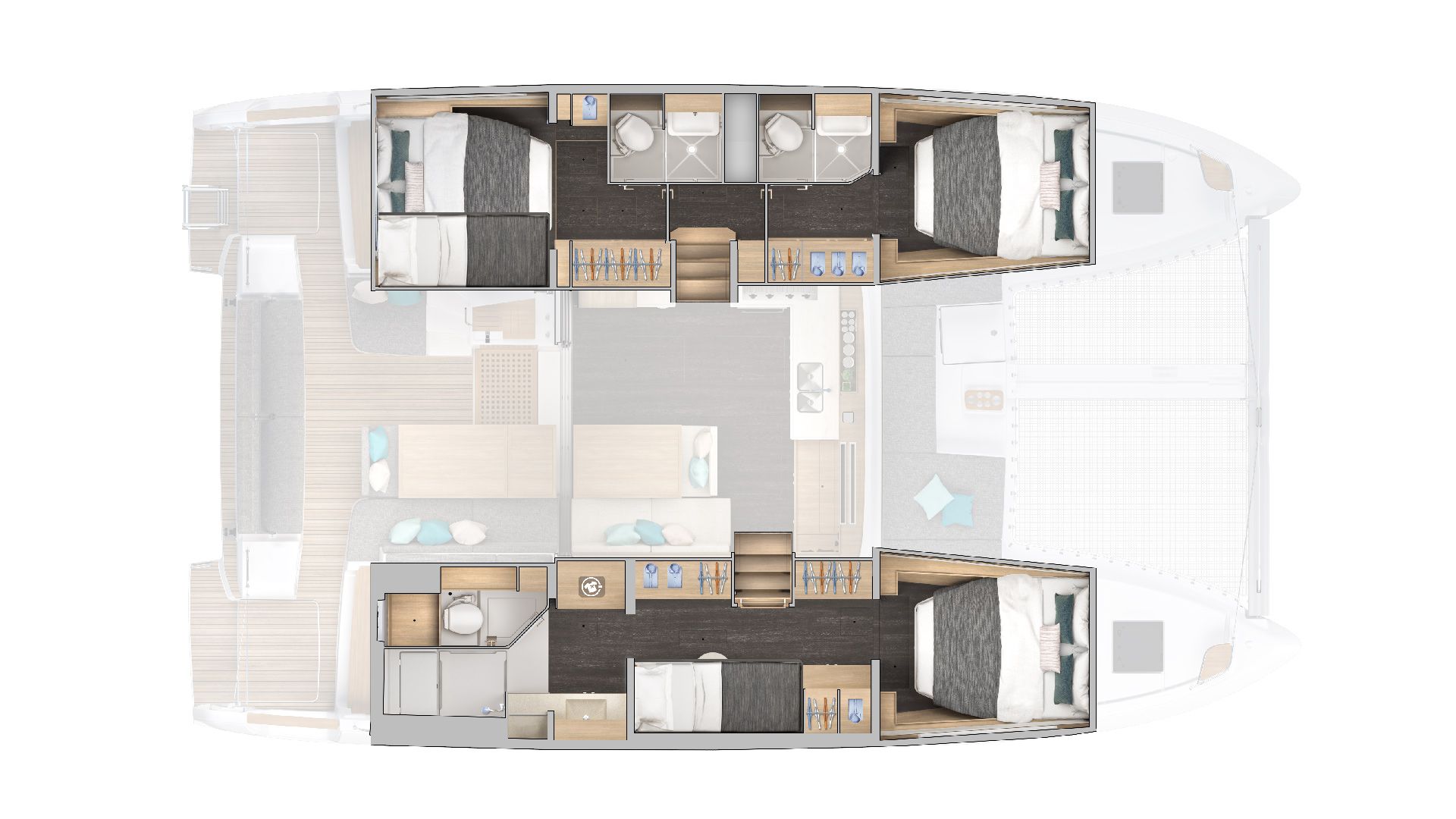 3-Cabin Layout + Pullman berth