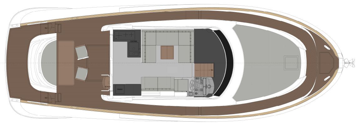 Deck Layout A + Cabin Version C with optional equipment