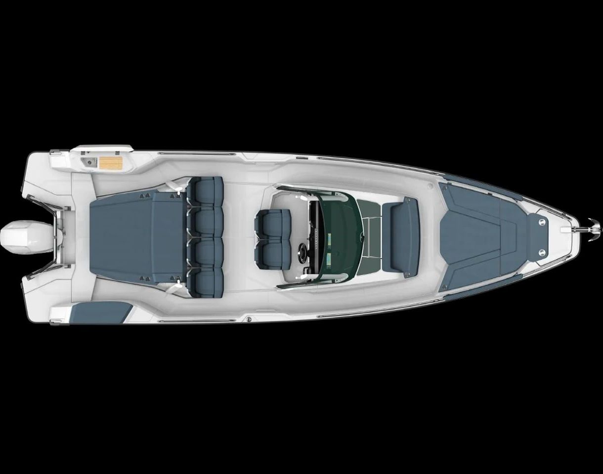 Aft Cabin/Multistorage Layout, with Fender Box Wet Bar and Sun Lounge in the bow