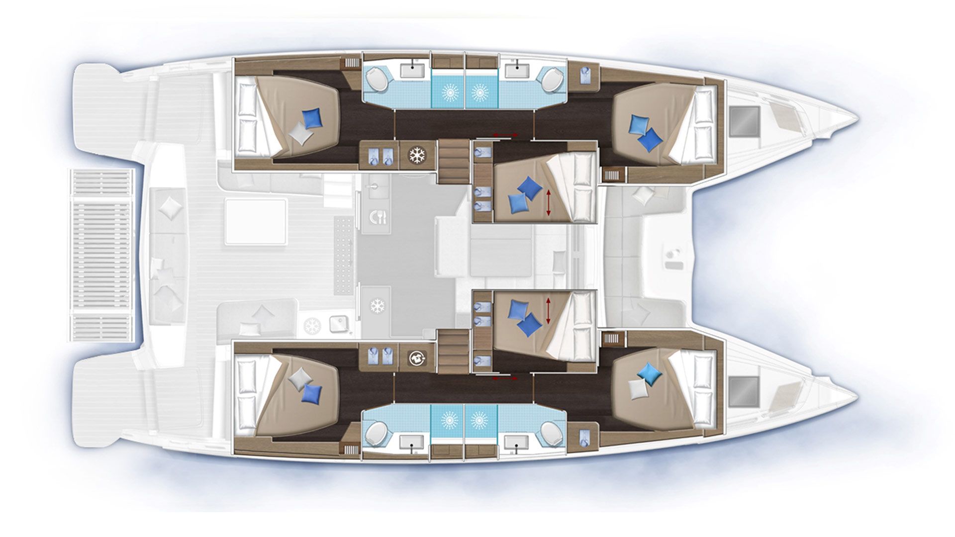 6-Cabin, 4-Head Layout