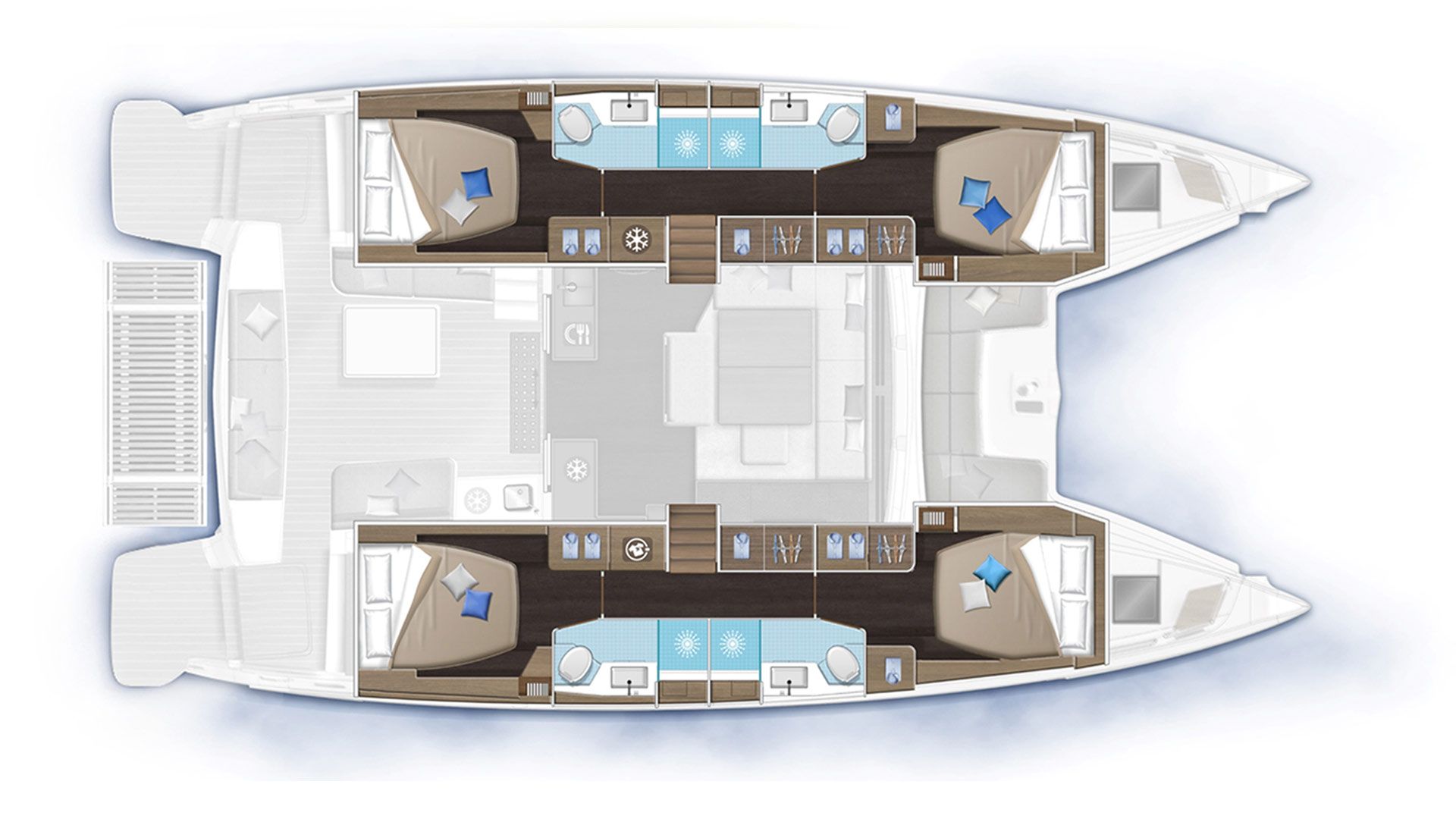 4-Cabin, 4-Head Layout