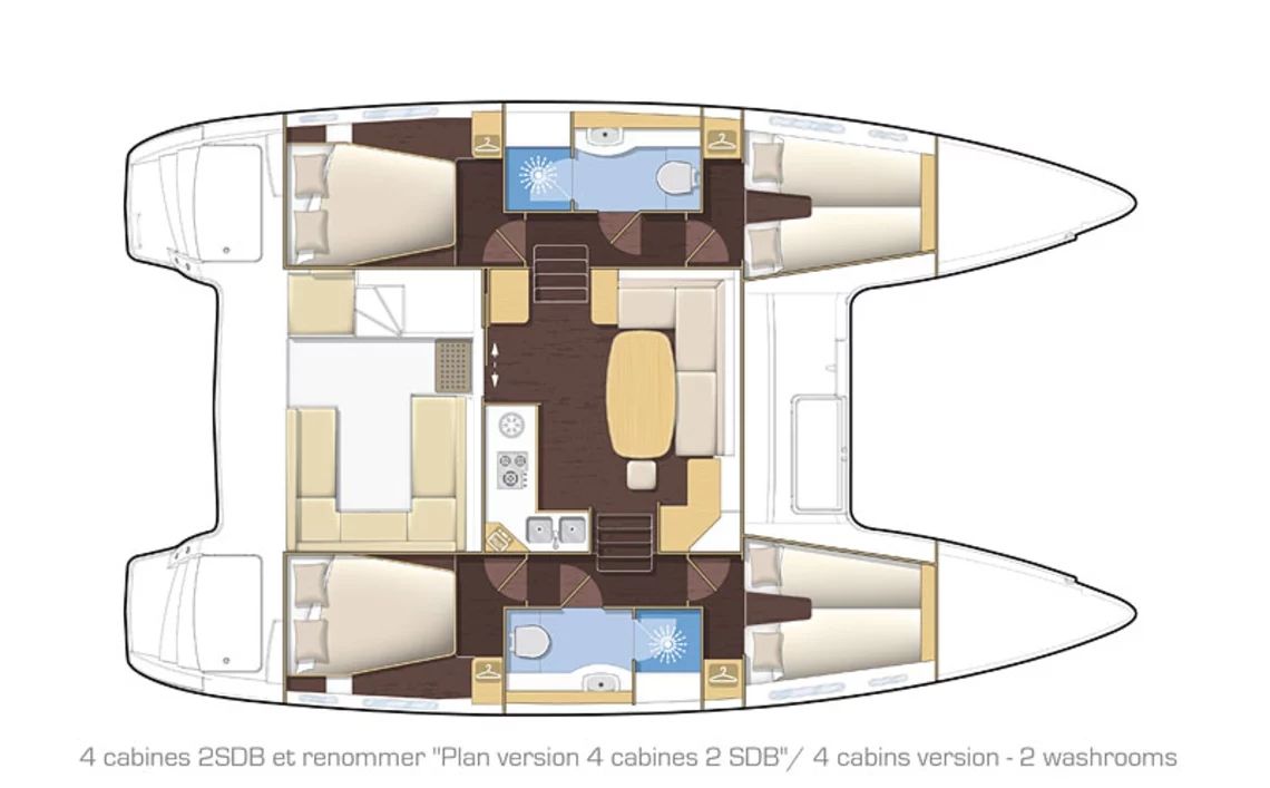 4-Cabin, 2-Head Layout