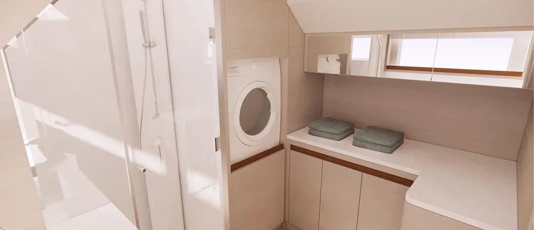 Interieur van de Aquila Sail 50