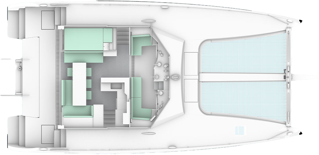 L-Shaped Galley Layout (4-Cabins: 4D)
