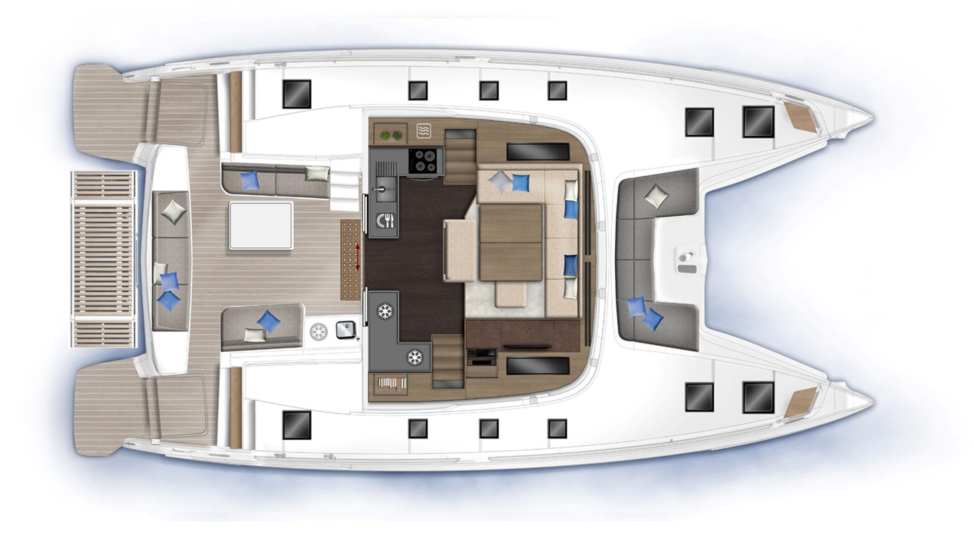 6-Cabin, 4-Head Layout