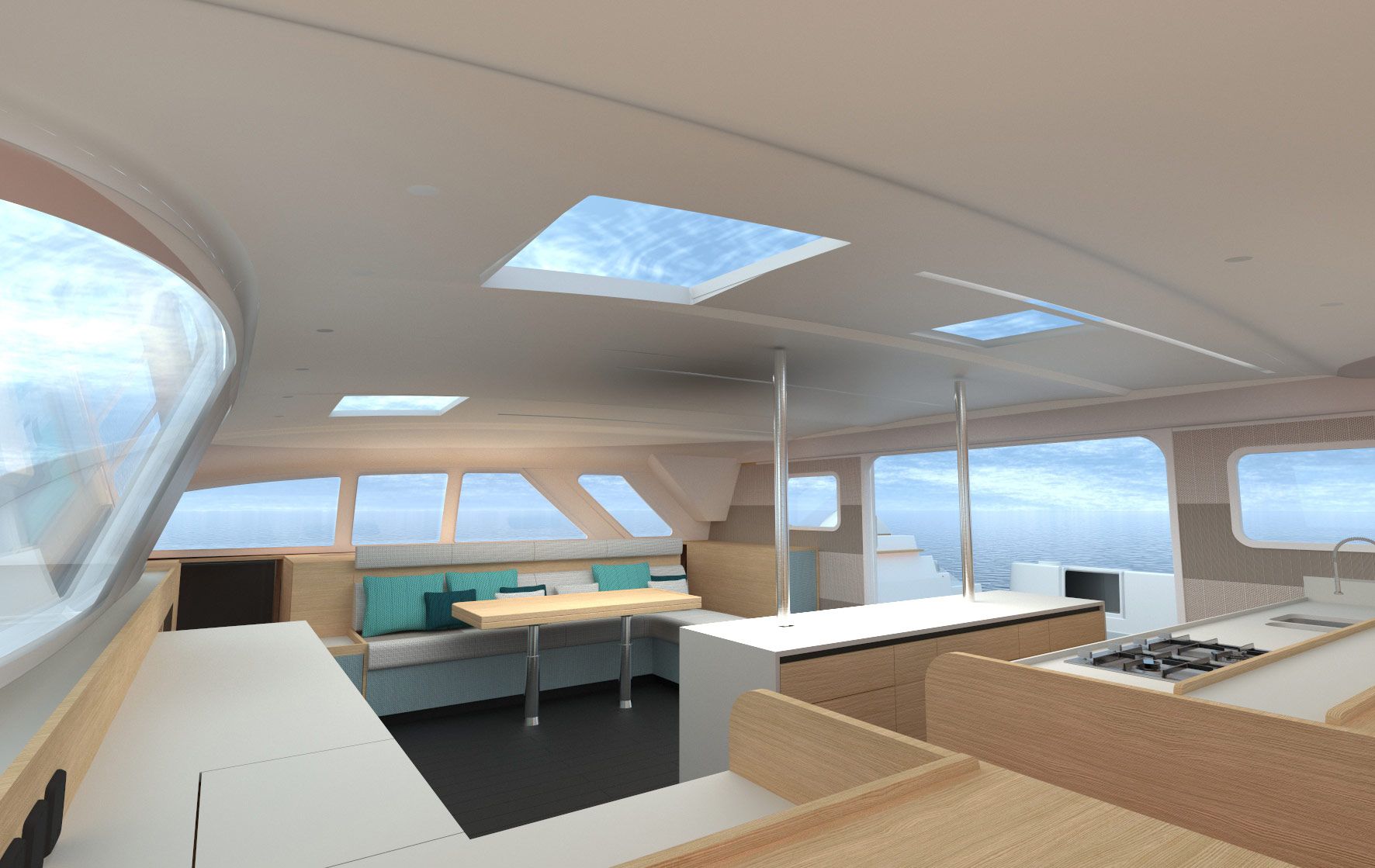 Interieur van de ICE Yachts ICE Cat 67