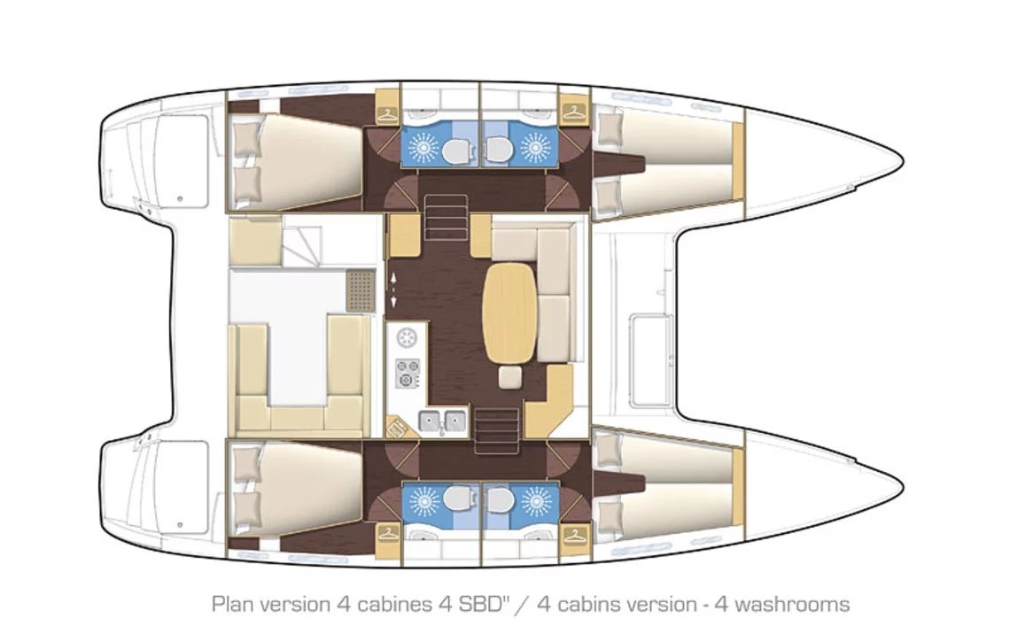 4-Cabin, 4-Head Layout