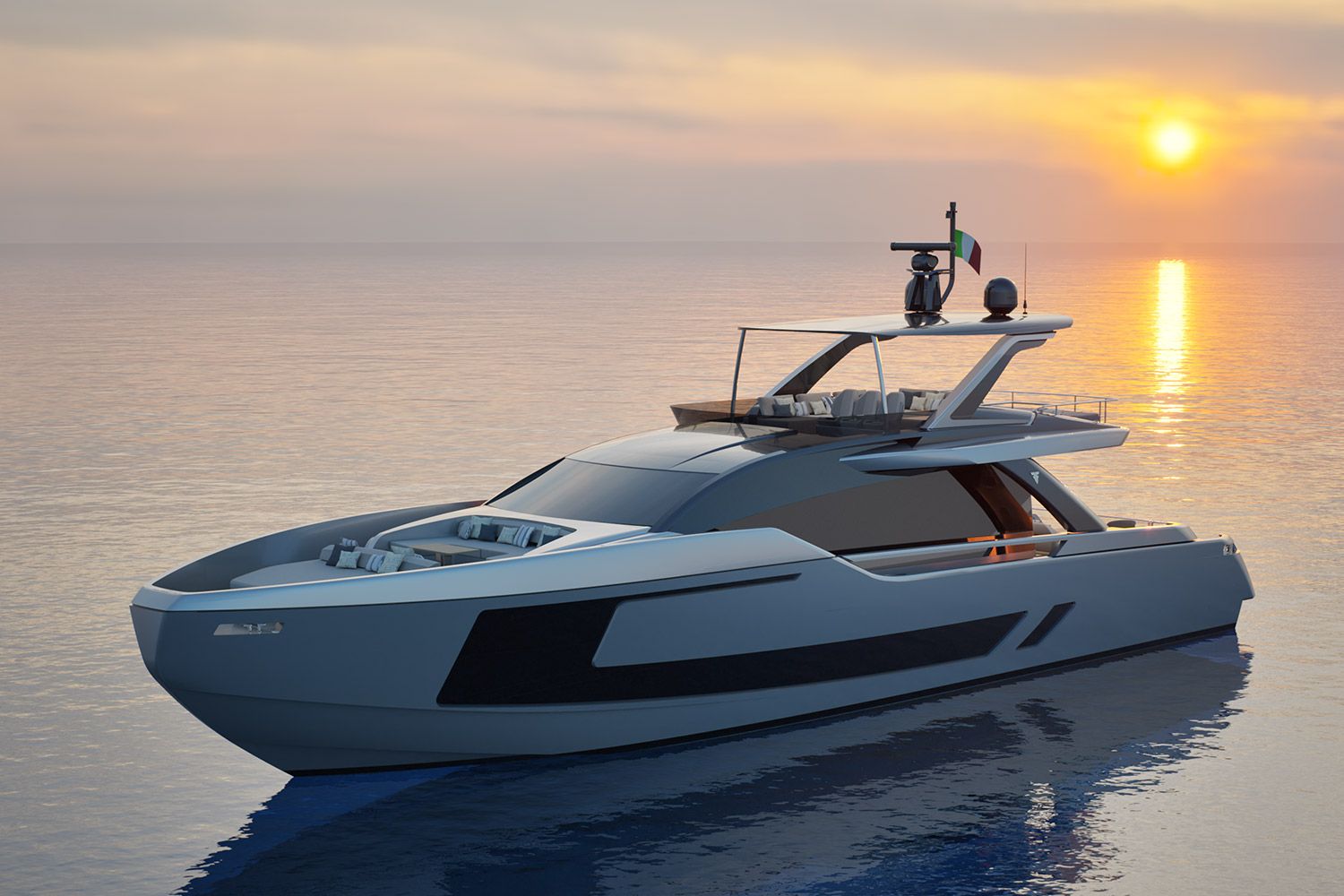 Außenbereich der Filippetti Flybridge 80