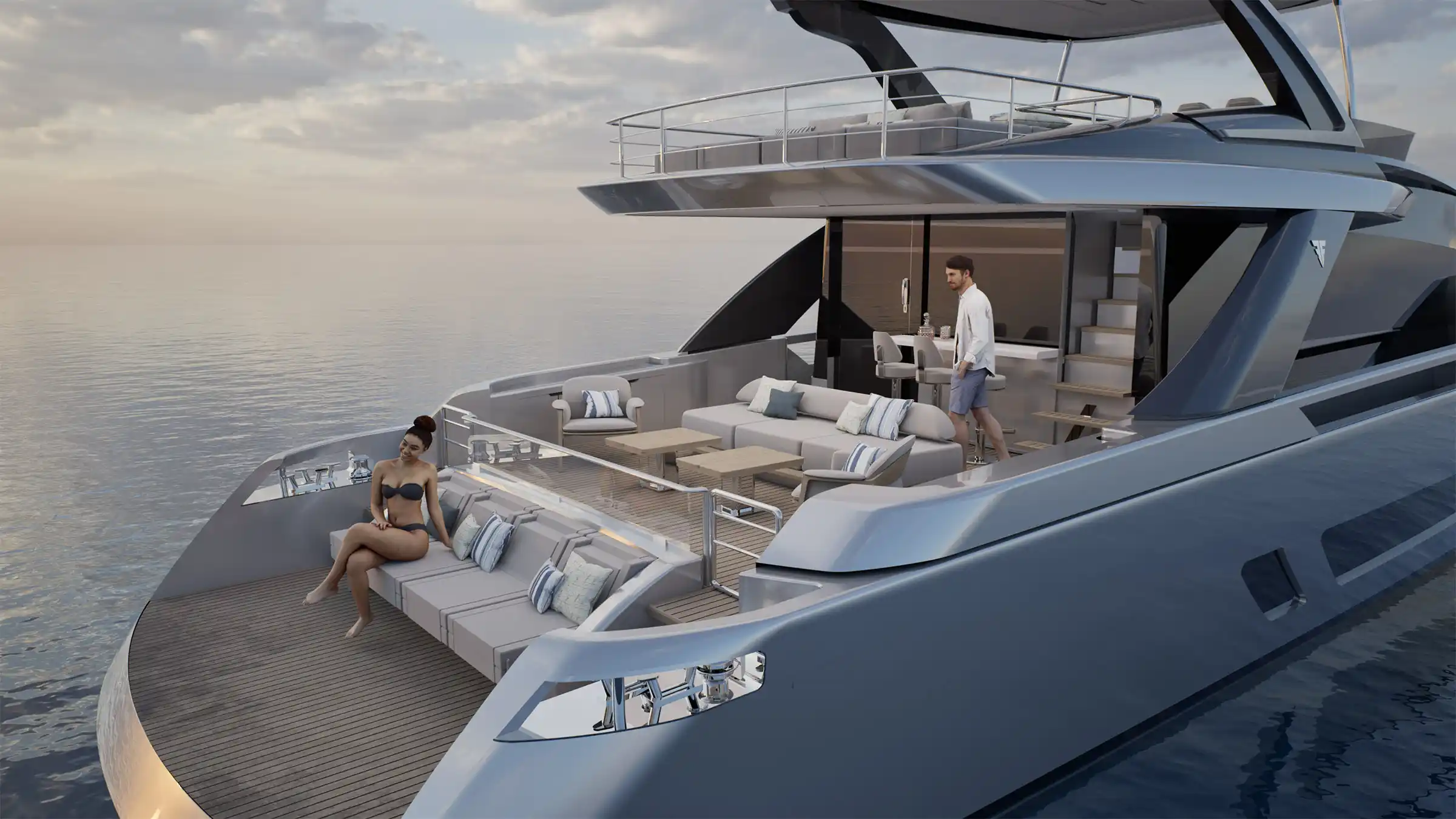 Innenbereich der Filippetti Flybridge 80