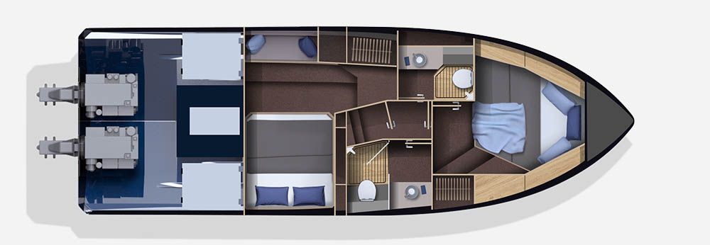 2-Cabin Layout + 2 Heads