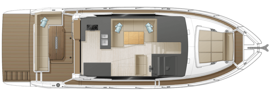 2 cabins (2 double beds) layout