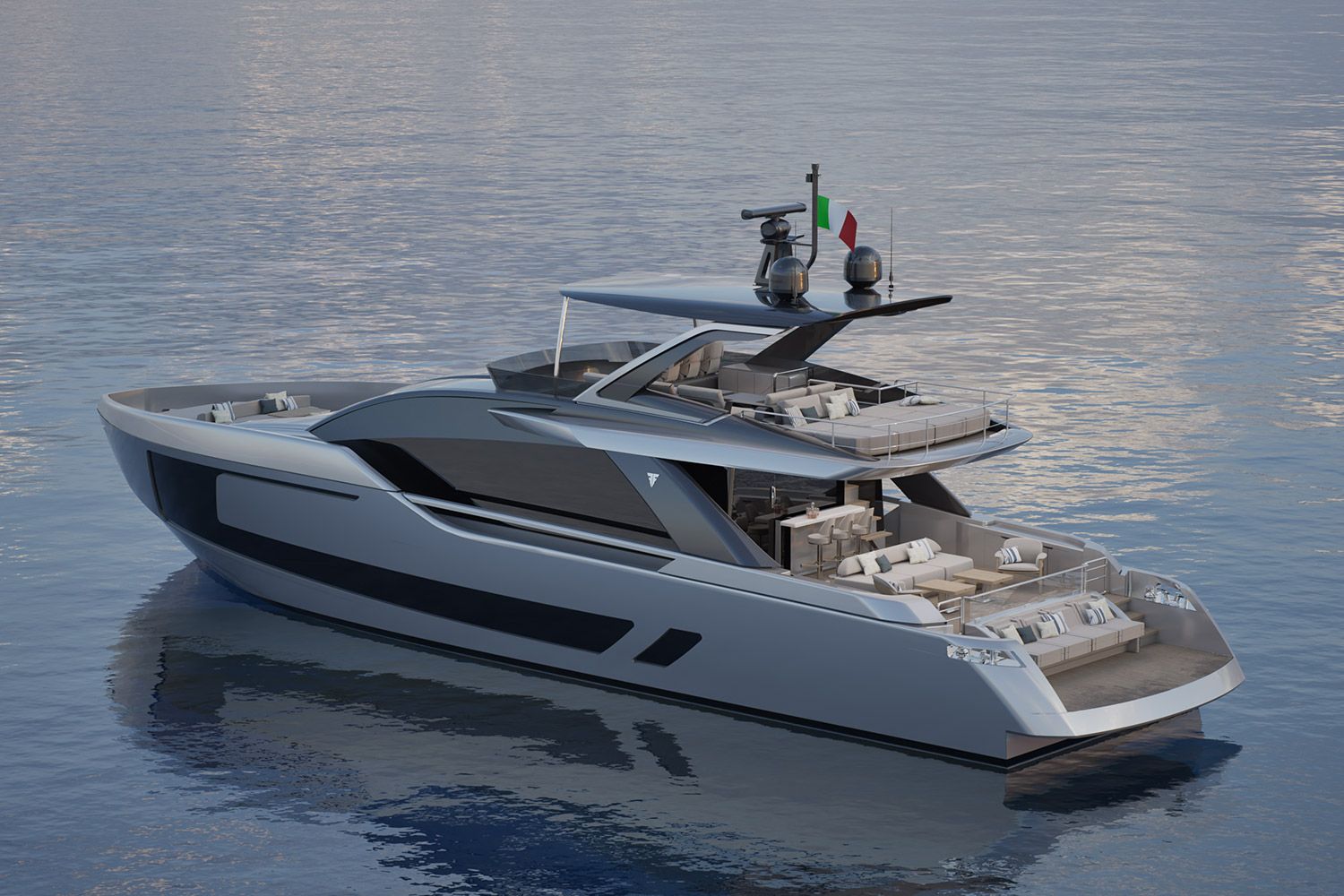 Außenbereich der Filippetti Flybridge 80