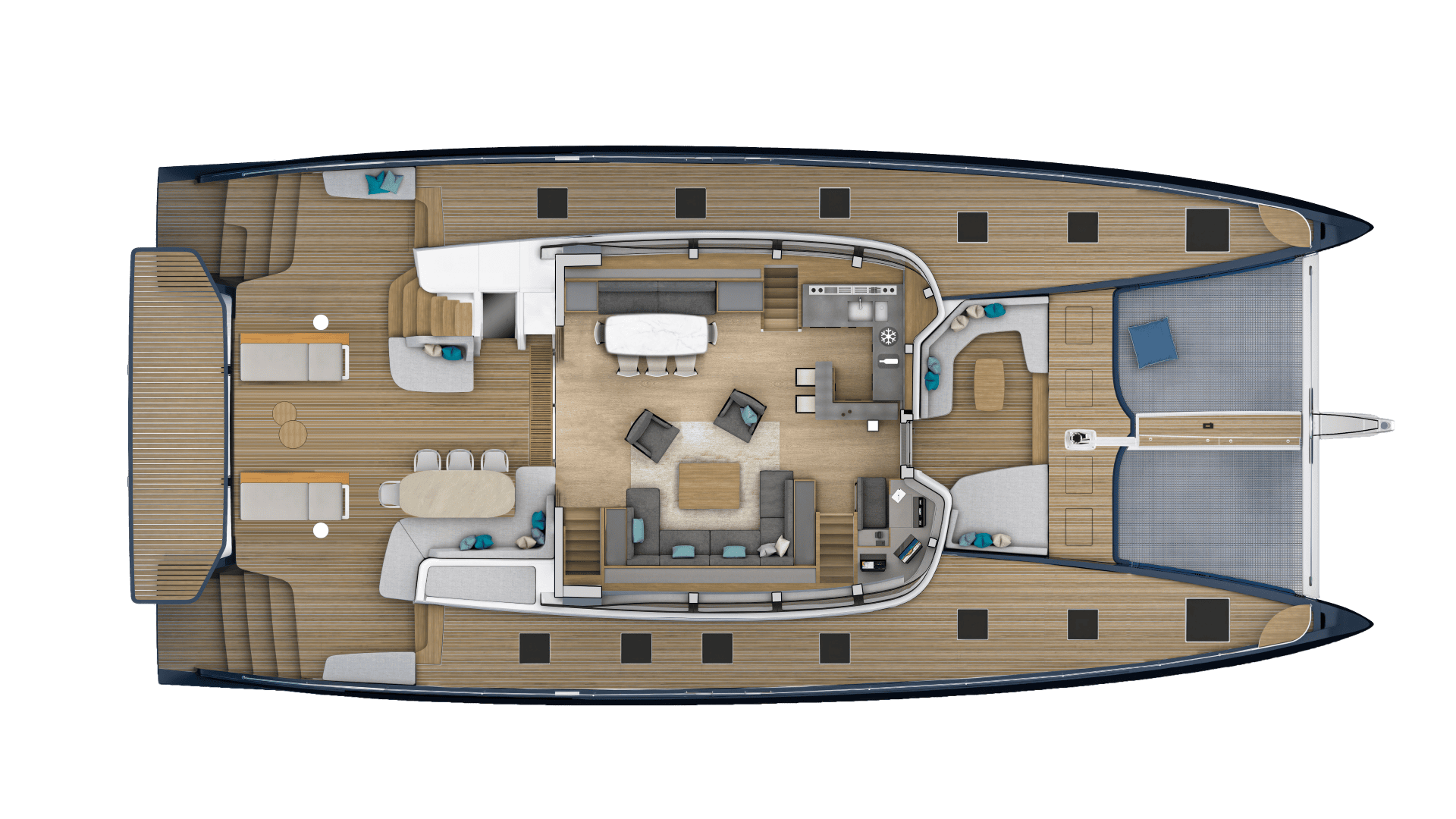 4-Cabin Layout/Galley Down