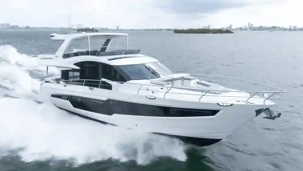 2025 Galeon Yachts 680 Fly for sale, on display at FLIBS 2026