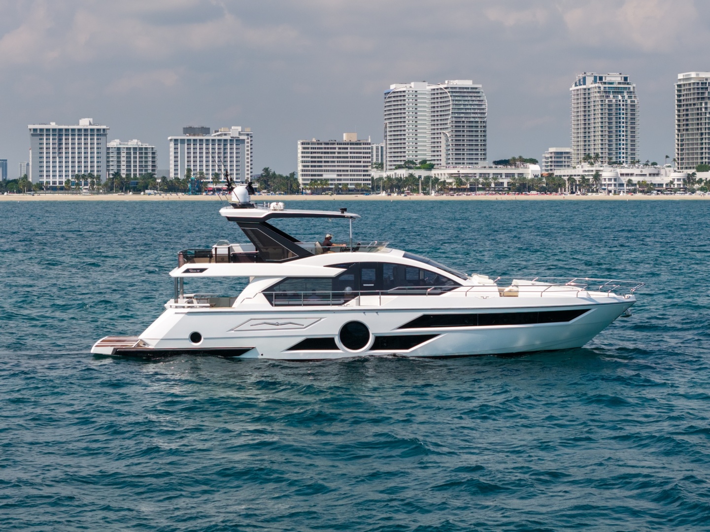 2023 Aicon Yachts 66 Vivere for sale, on display at FLIBS 2026