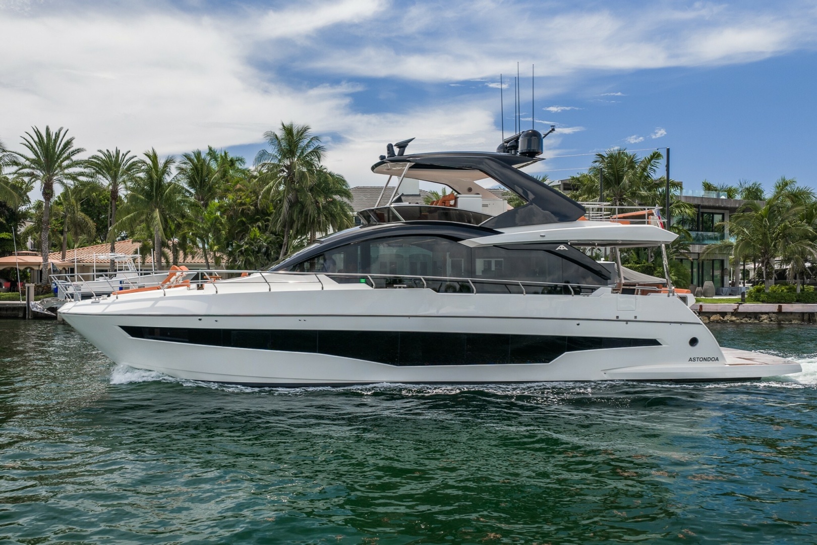 2024 Astondoa 66 Flybridge for sale, on display at FLIBS 2026