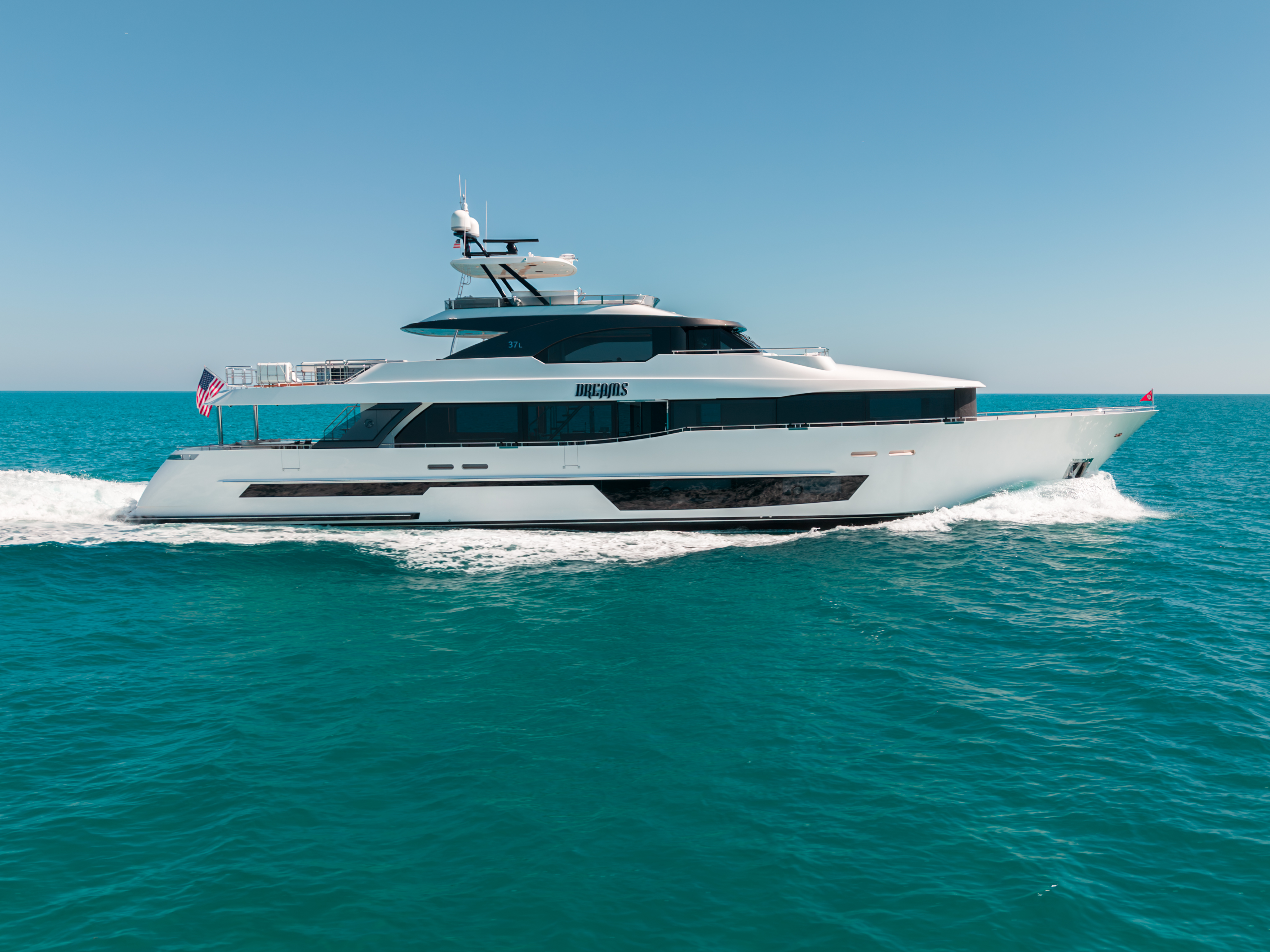 2022 Ocean Alexander 37L for sale, on display at FLIBS 2026