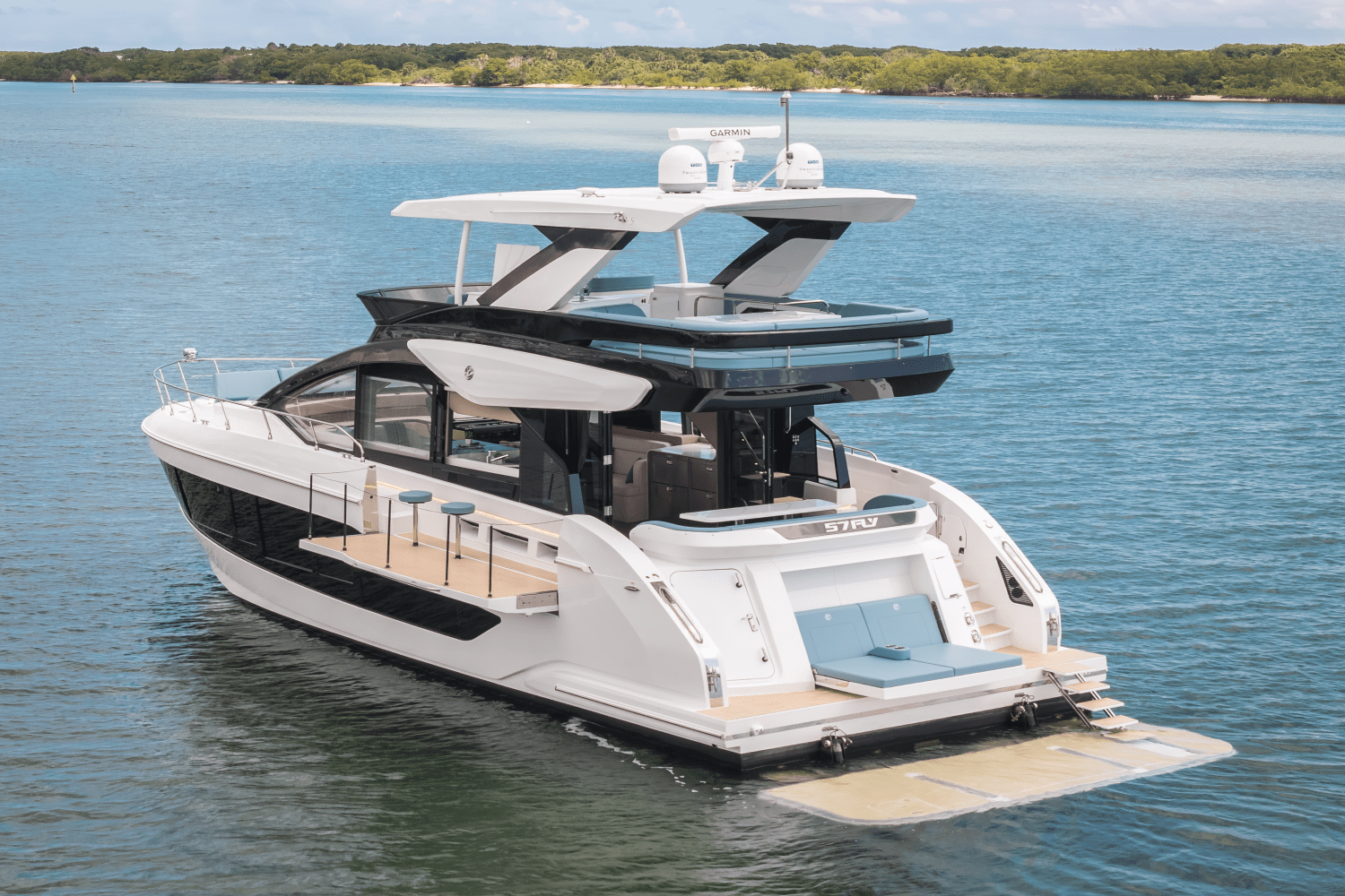 2026 Cruisers Yachts 57 FLY for sale, on display at FLIBS 2026