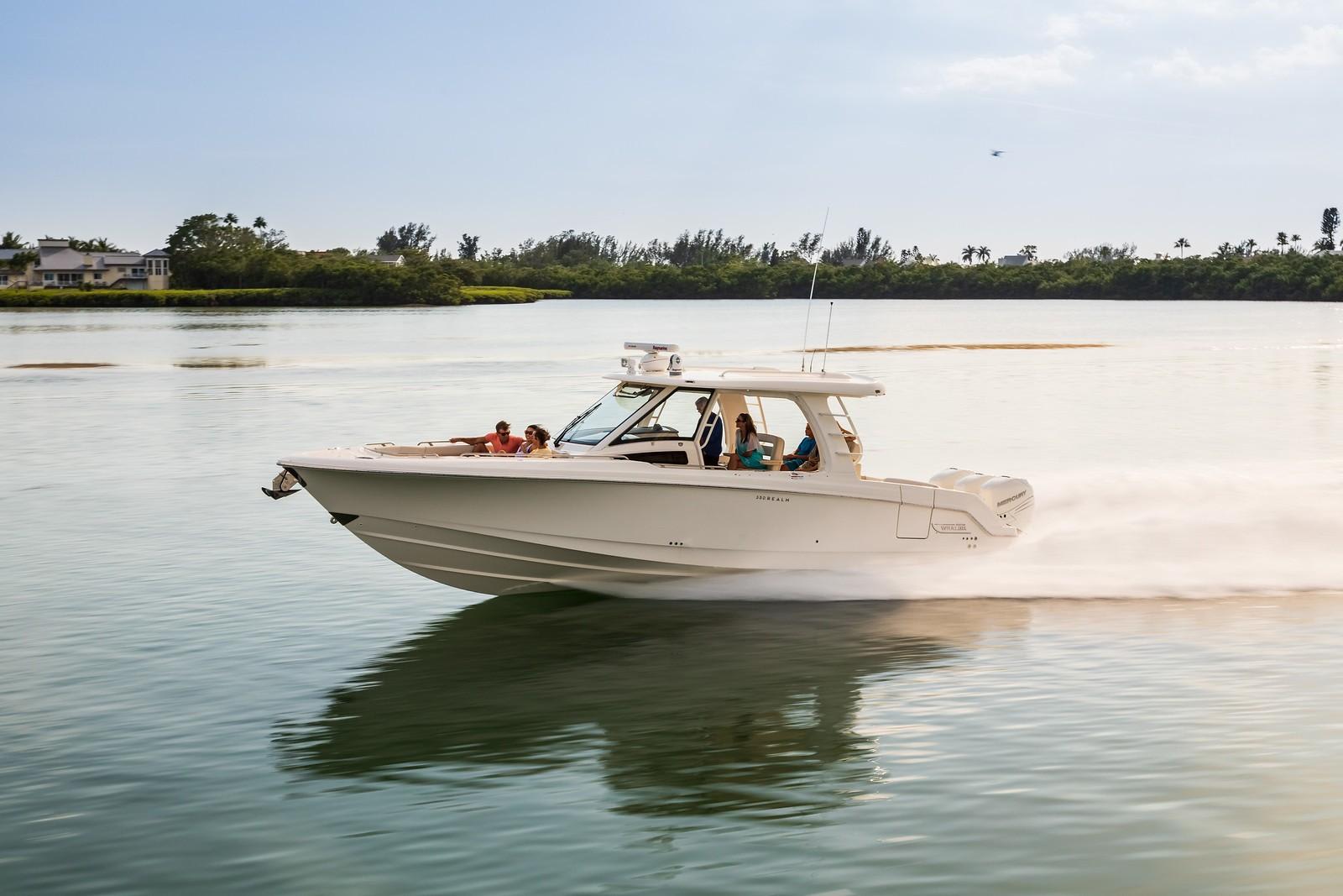 2027 Boston Whaler 350 Realm for sale, on display at FLIBS 2026