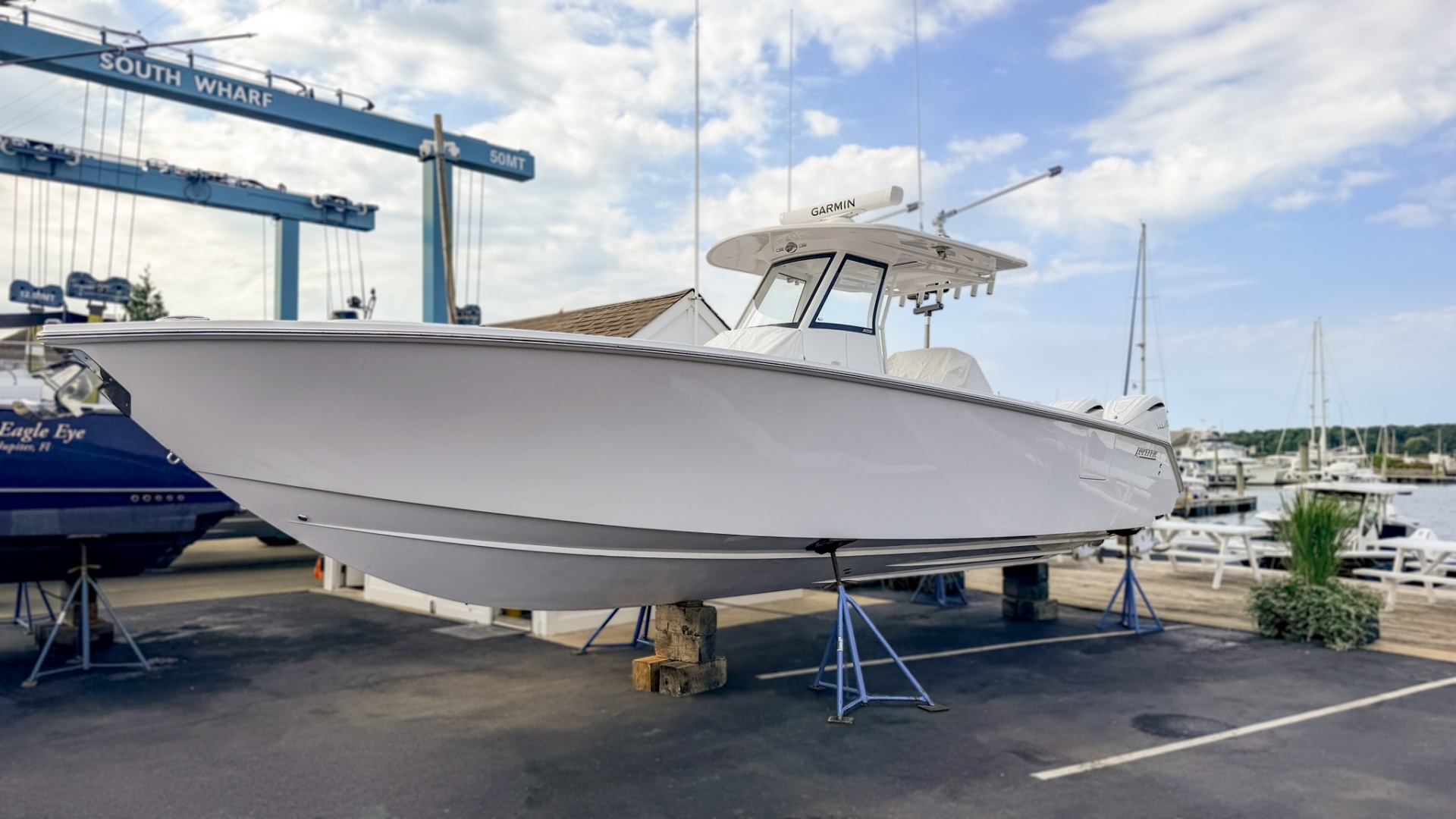 2027 Jupiter 340LS for sale on YachtWay, same model as on display at FLIBS 2026