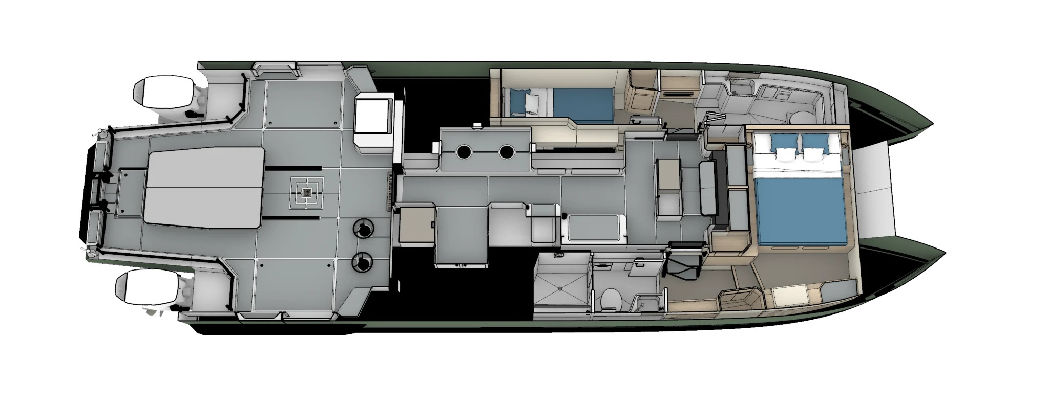 2-Cabin, 2-Head Layout