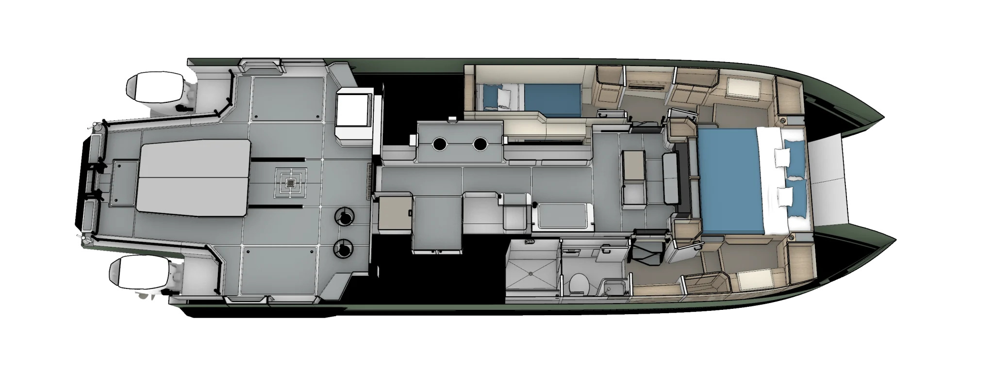 2-Cabin, 1-Head Layout (XL Owner Suite)