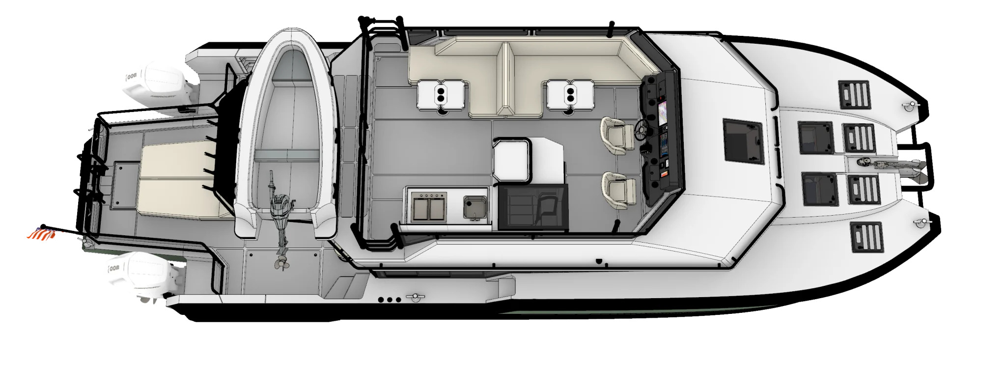 3-Cabin Layout (Day Head Option)