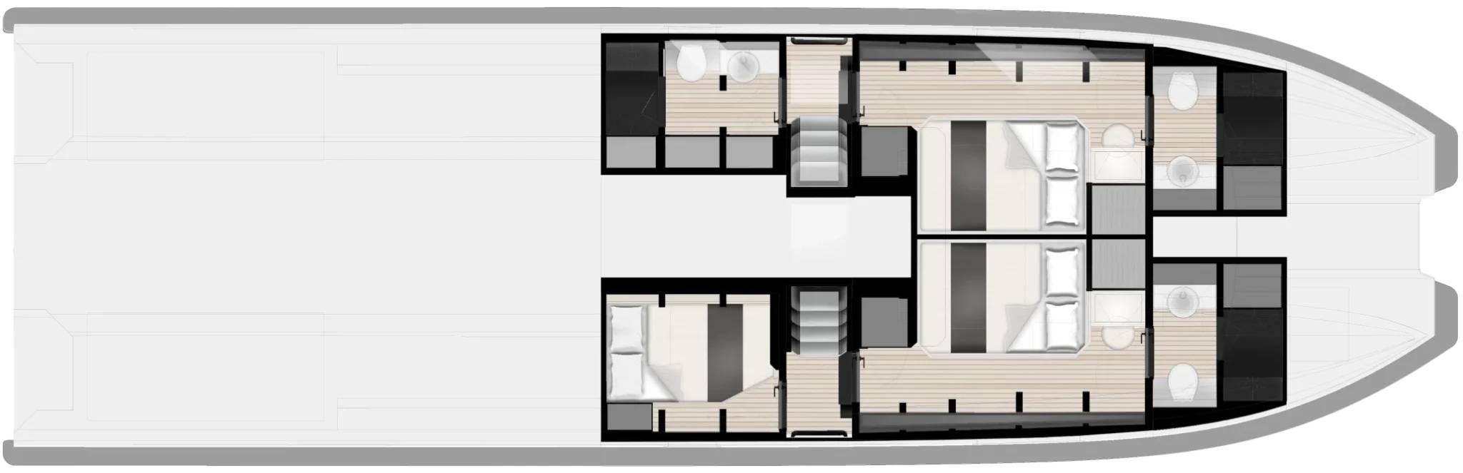 3-Cabin Layout With Split Master (Explorer)