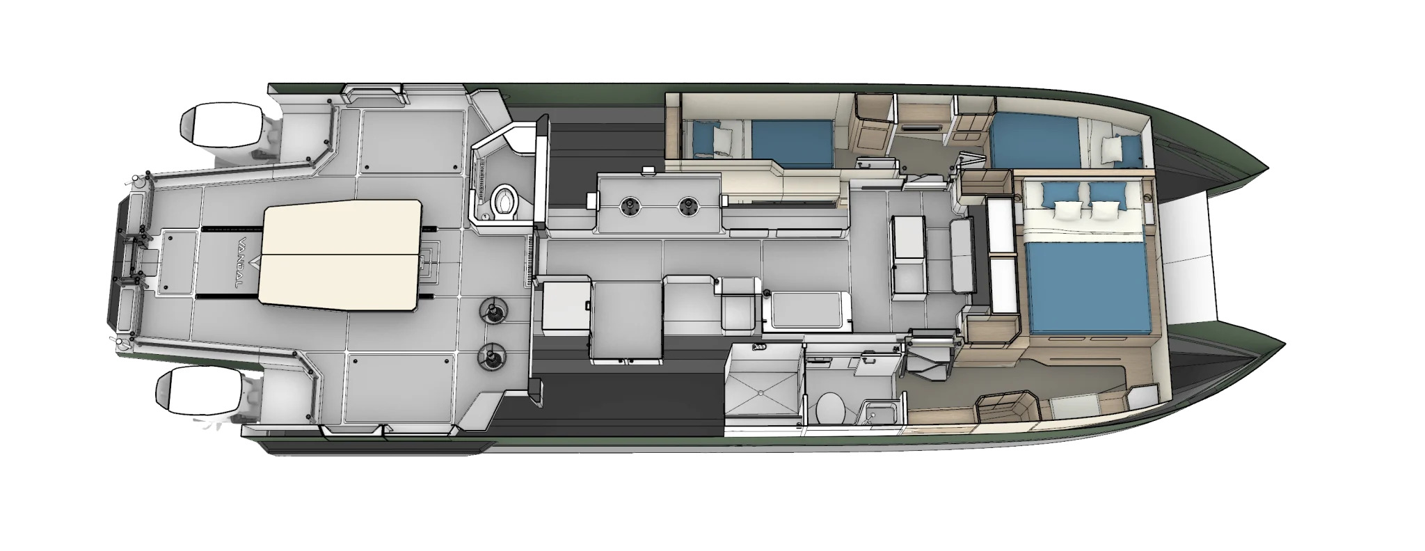 3-Cabin Layout (Day Head Option)